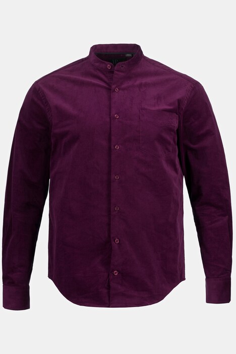 Camicia dalla vestibilità moderna in velluto a coste con FLEXNAMIC® e colletto alla coreana, fino alla tg. 8XL
