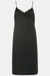 Satin Wrap Style Lace Trim Slip Dress
