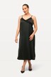 Satin Wrap Style Lace Trim Slip Dress