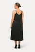 Satin Wrap Style Lace Trim Slip Dress