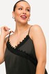 Satin Wrap Style Lace Trim Slip Dress