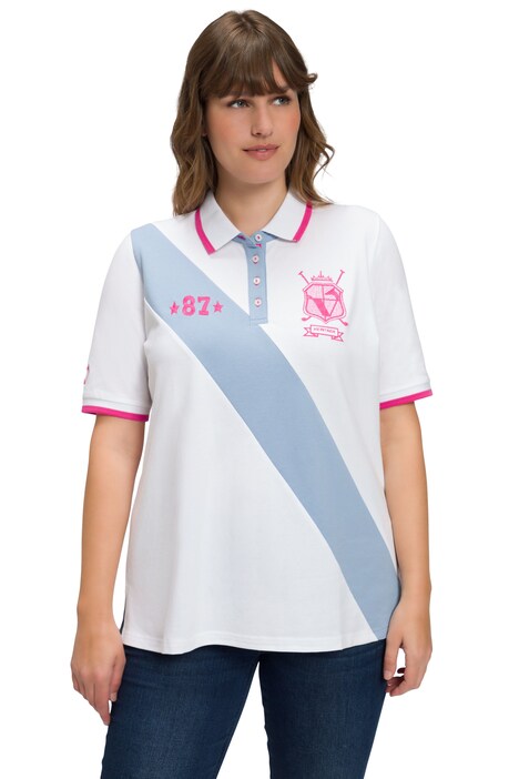 Polokošile, Classic, piké, pruhy, výstřih do V, krátké rukávy