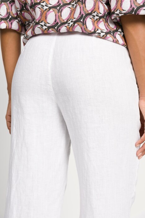 Leinen-Culotte Identity, weites Bein, breiter Bund, Bindeband