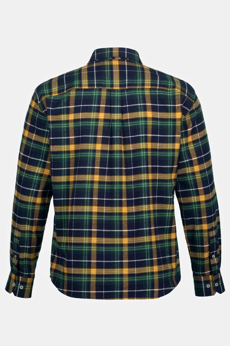 Camicia di flanella a quadri con maniche lunghe, colletto ad apertura inglese e vestibilità moderna