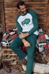 T-shirt, manches longues, bicolore, imprimé bison