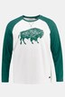T-shirt, manches longues, bicolore, imprimé bison