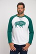 T-shirt, manches longues, bicolore, imprimé bison