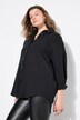 Mousseline blouse, oversized, overhemdkraag, lange mouwen