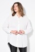 Oversize musselinbluse med skjortekrave og lange ærmer