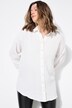 Oversize musselinbluse med skjortekrave og lange ærmer