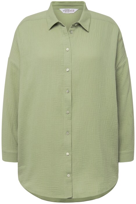 Mušelínová halenka, oversize, límeček, dlouhé rukávy
