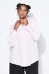 Mousseline blouse, oversized, overhemdkraag, lange mouwen