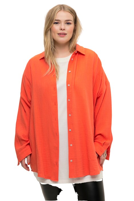 Mušelínová halenka, oversize, límeček, dlouhé rukávy