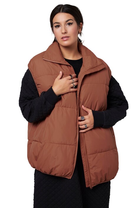 Prošívaná vesta, oversize, stojáček, zip