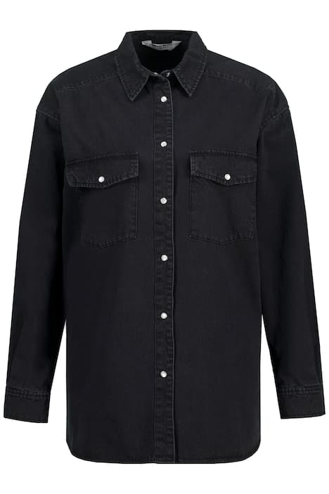 Džínová bunda, oversize, límeček, dlouhé rukávy