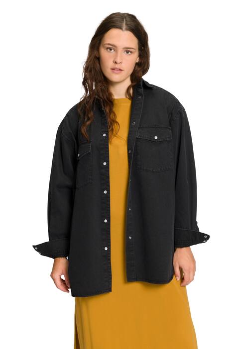 Džínová bunda, oversize, límeček, dlouhé rukávy