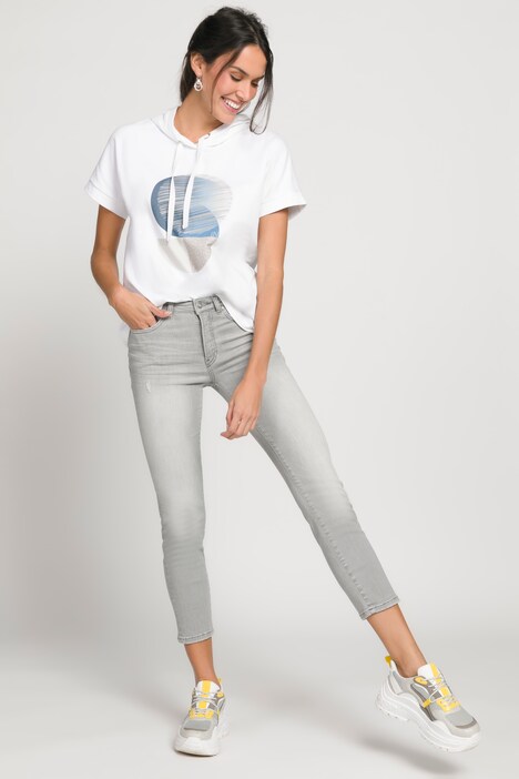 7/8-Jeans, Wascheffekte, Slim, schmale 5-Pocket-Form