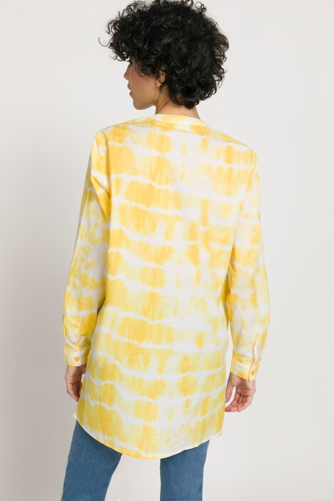 Tunika, Batik Print, Stehkragen, Langarm,