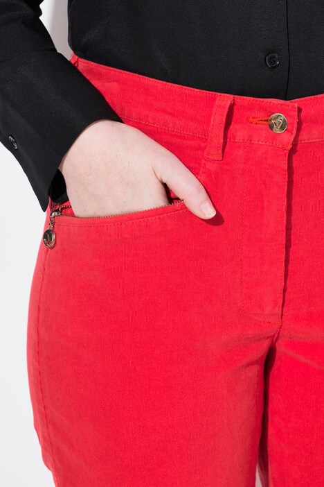 Corduroy broek Mony, comfortabele tailleband, ritszakken