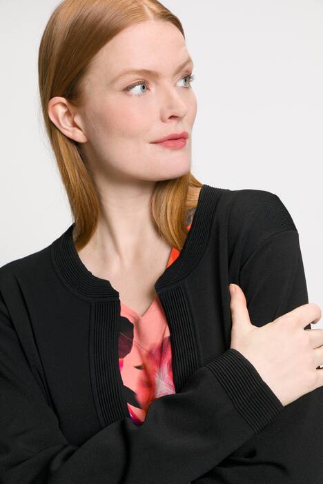 Cardigan, coupe ouverte longue, ceinture à nouer, décolleté rond