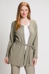 Cardigan lungo e aperto con cintura da annodare e scollo a girocollo
