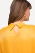 Rhinestone Brooch Reverse Collar Satin Blouse