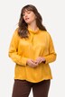 Rhinestone Brooch Reverse Collar Satin Blouse