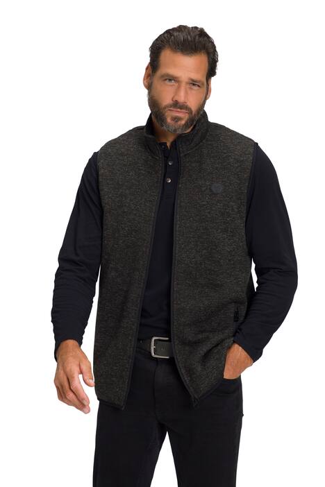 Vesta z pleteného flísu, kolekce outdoor, větruvzdorná, stojáček, kapsy na zip, do 8XL