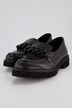 leren loafers, chunky ketting, wijdte H