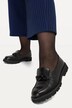 leren loafers, chunky ketting, wijdte H