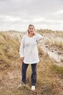 Chemisier long, silhouette en A, col rond, manches longues, coton bio