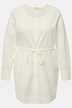Chemisier long, silhouette en A, col rond, manches longues, coton bio