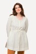 Chemisier long, silhouette en A, col rond, manches longues, coton bio