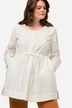 Chemisier long, silhouette en A, col rond, manches longues, coton bio