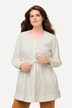 Chemisier long, silhouette en A, col rond, manches longues, coton bio