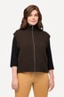Gilet sans manches, en coton bio - col montant et fermeture éclair à double sens