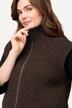 Gilet sans manches, en coton bio - col montant et fermeture éclair à double sens