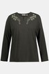 T-shirt, encolure tunique, manches longues, coton bio