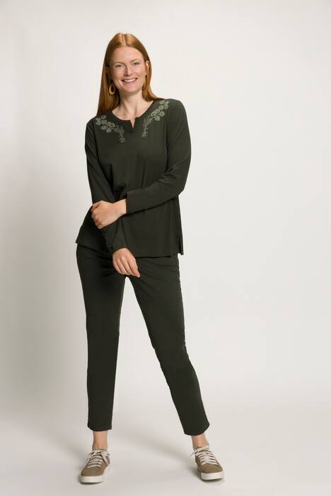 T-shirt, encolure tunique, manches longues, coton bio
