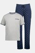 Schlafanzug, Zweiteiler, T-Shirt mit Minimal-Muster, lange Hose