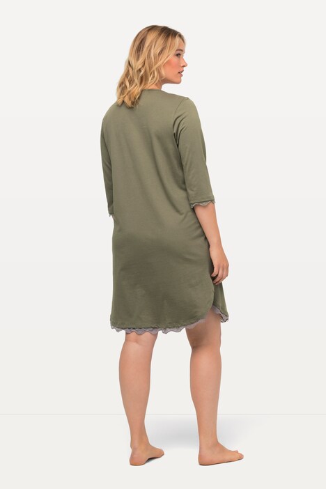 Bigshirt, Kolibri, Spitze, V-Ausschnitt, 3/4-Arm
