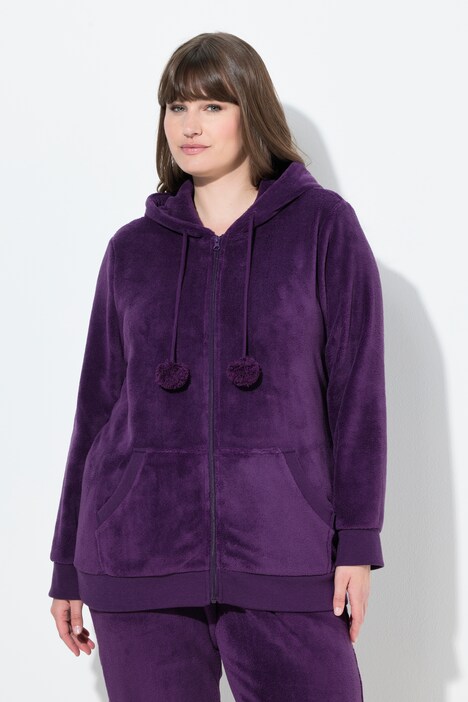 homewear jasje, pluche, capuchon, kangoeroezakken