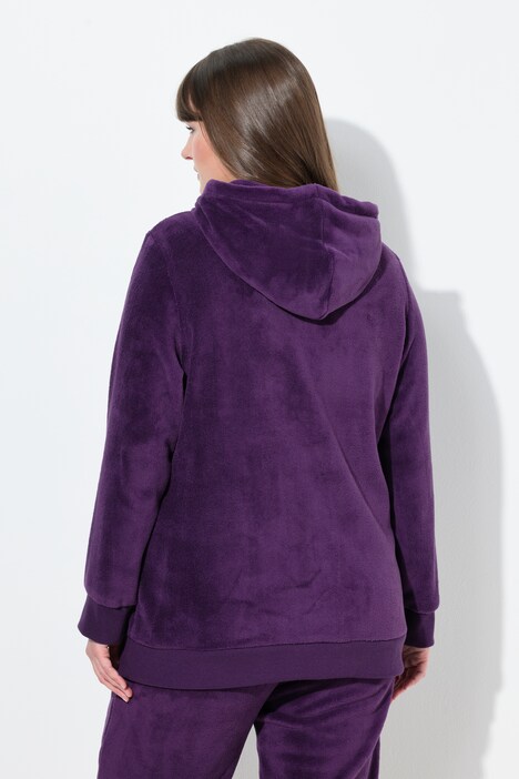 homewear jasje, pluche, capuchon, kangoeroezakken