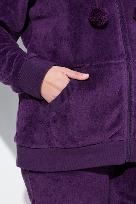 homewear jasje, pluche, capuchon, kangoeroezakken