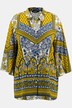 Blusa dal taglio oversize con stampa a effetto patchwork, colletto da camicia e mezze maniche ad aletta