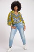 Blusa dal taglio oversize con stampa a effetto patchwork, colletto da camicia e mezze maniche ad aletta