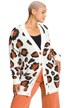 Rozepínací svetr, oversize, leopardí vzor, výstřih do V, dlouhé rukávy