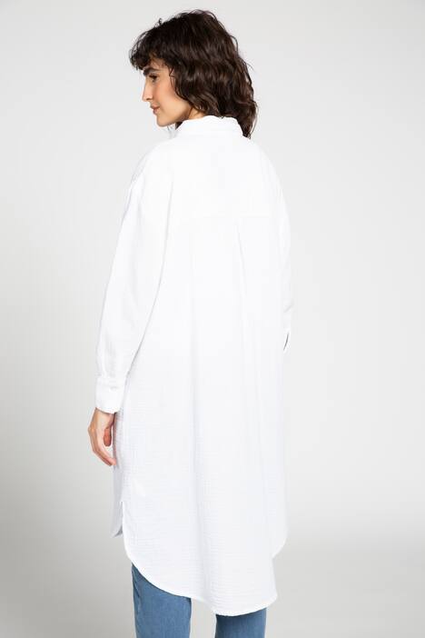 Longbluse, Oversized, Hemdkragen, Langarm