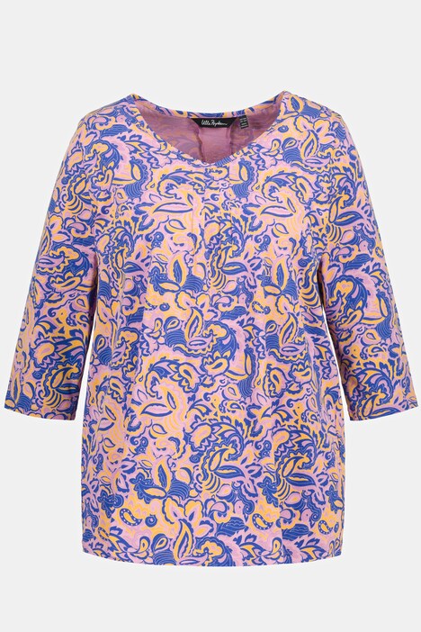 Paisley Design Pintuck A-line Fit Tee