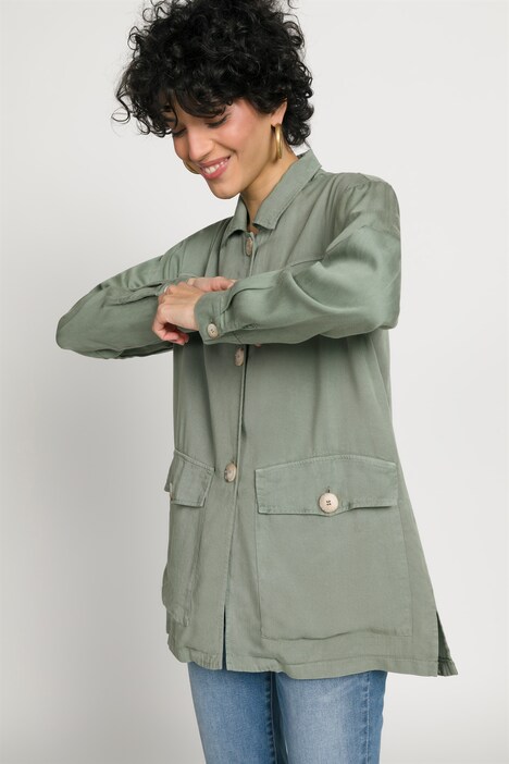 Hemdjacke, Quernaht, Hemdkragen, Langarm